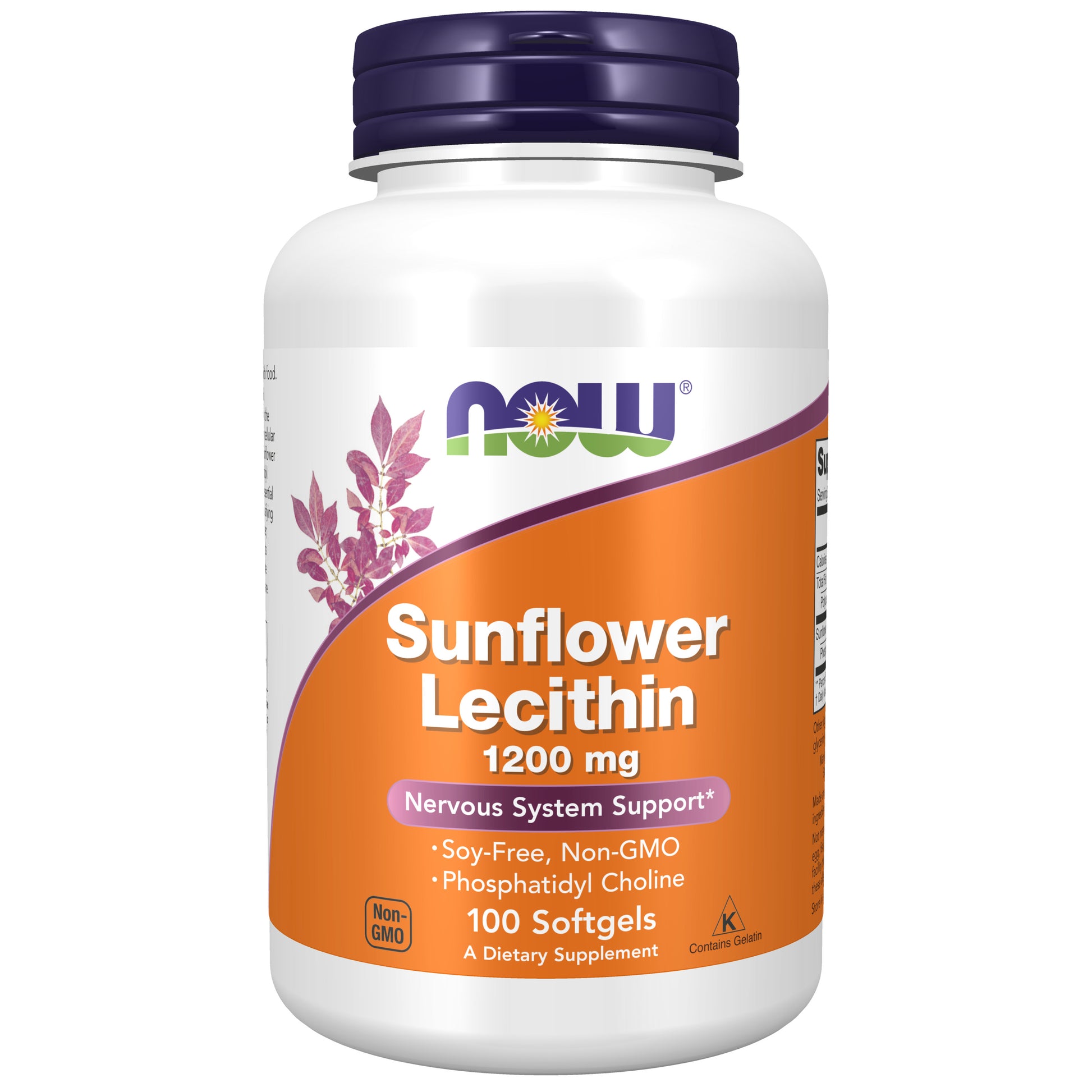 now - sunflower lecithin 1200 mg - 100 softgels