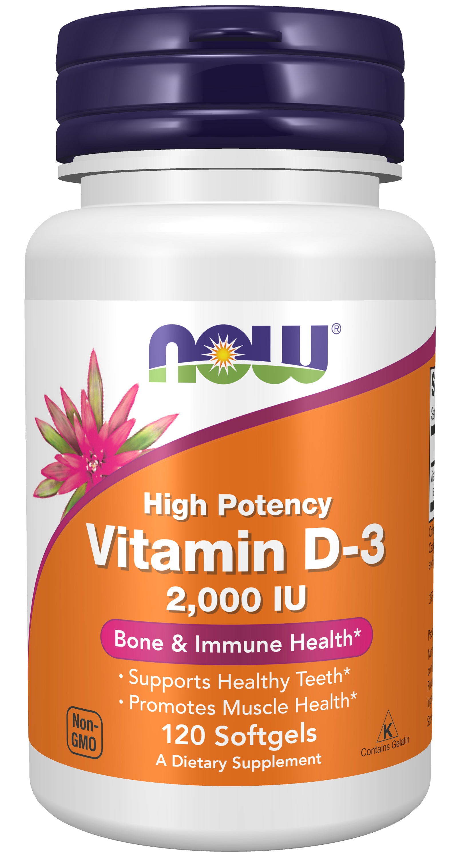now - vitamin d-3 2,000 iu - 120 softgels