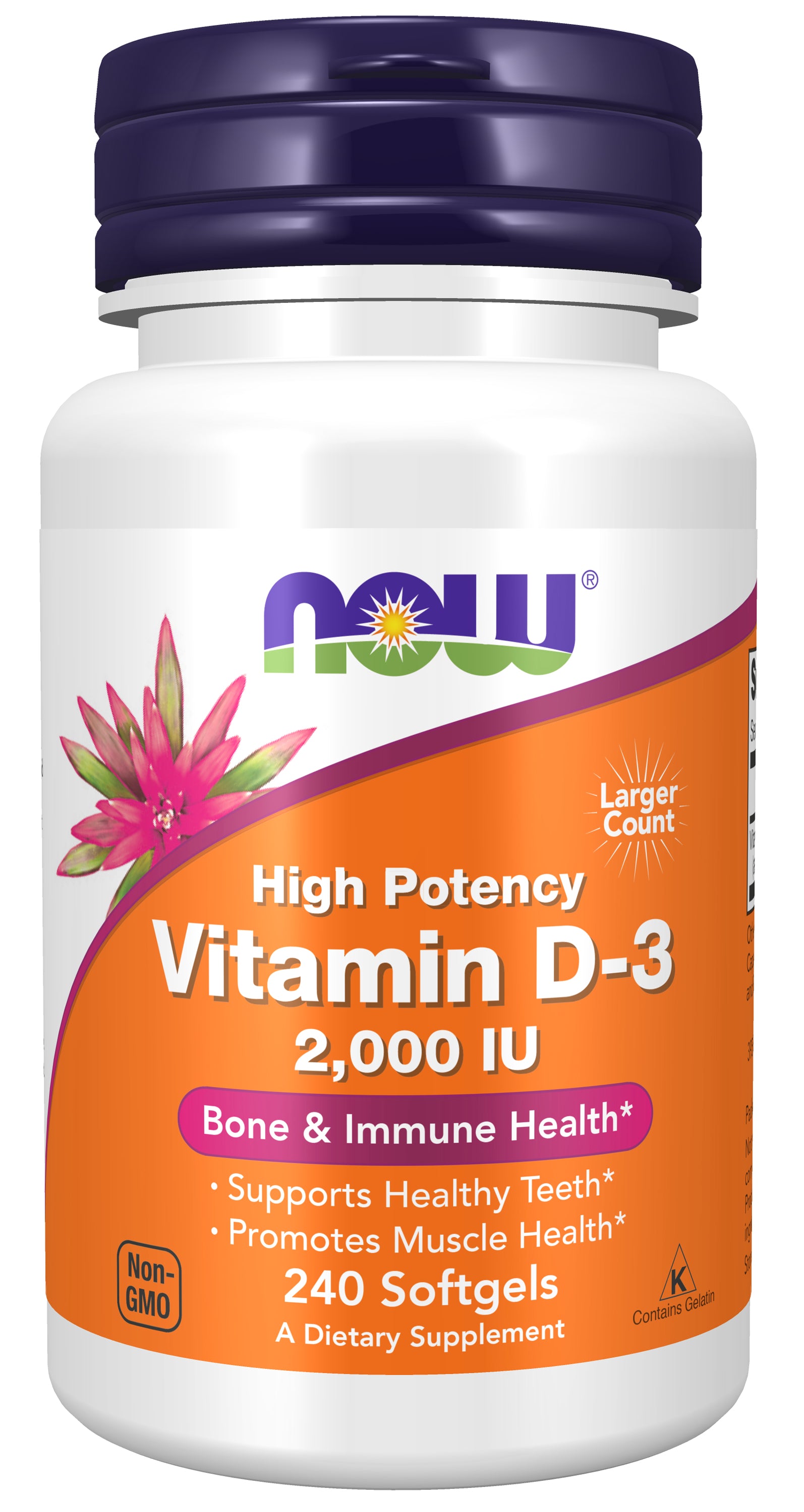 now - vitamin d-3 2,000 iu - 240 softgels