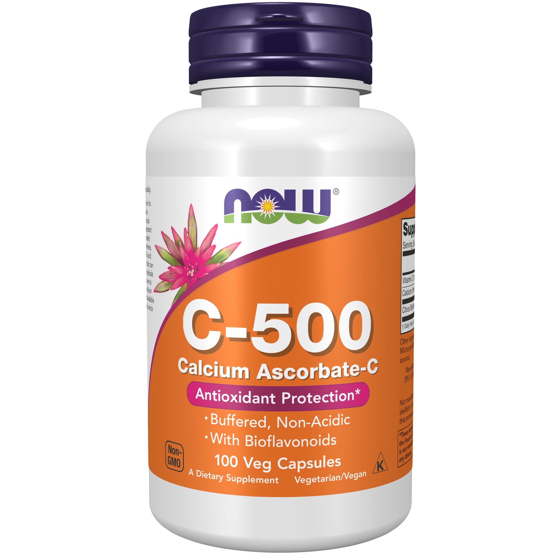 now - vitamin c-500 calcium ascorbate - 100 veg capsules