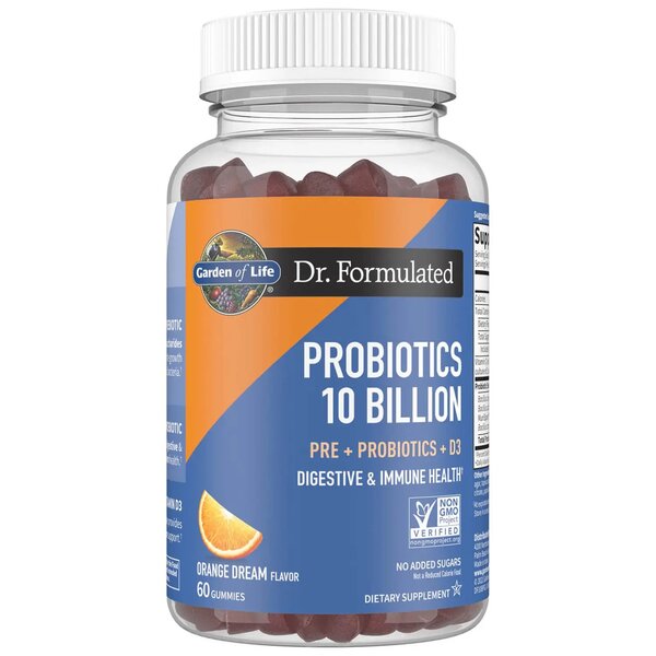 garden of life - dr. formulated probiotics 10 billion, orange dream - 60 gummies