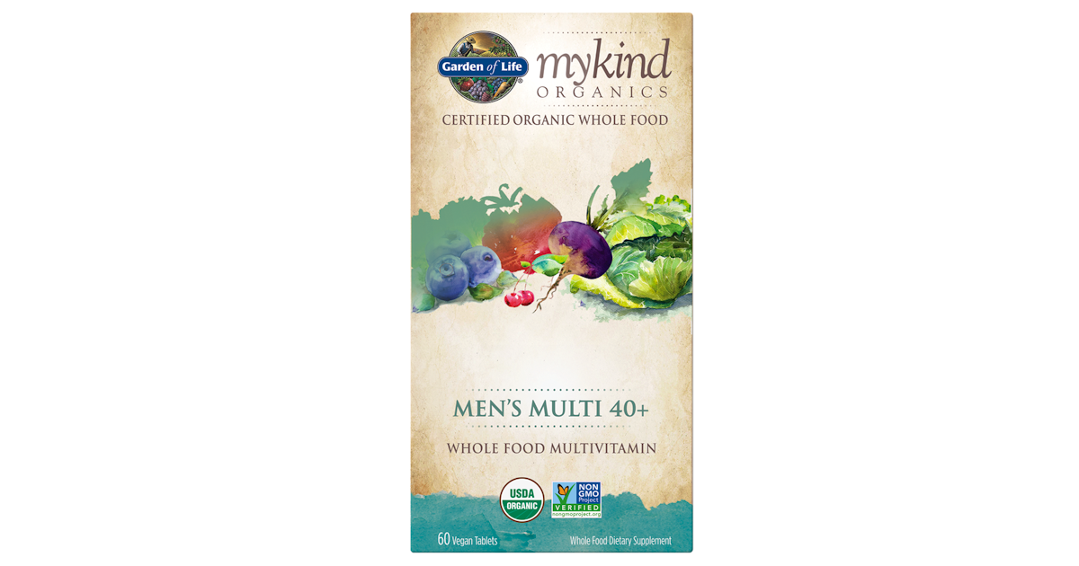 garden of life - mykind men's multi 40+ - 60 vegan tablets