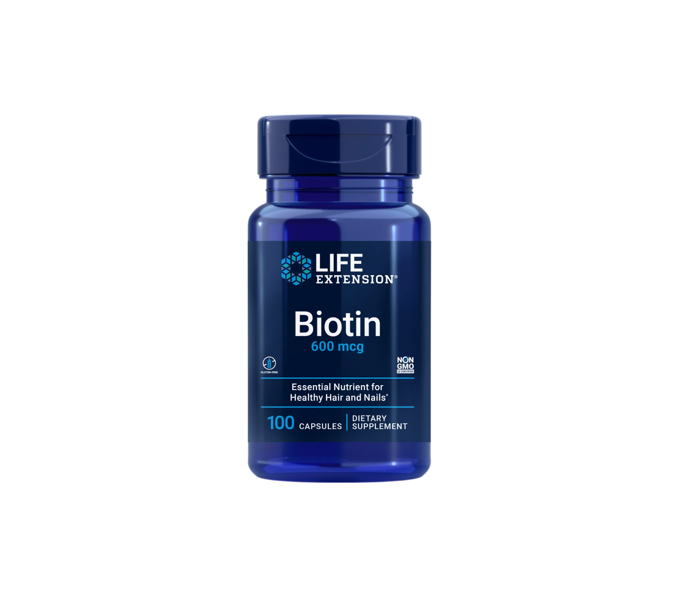 biotina 600mcg - 100 cápsulas - life extension