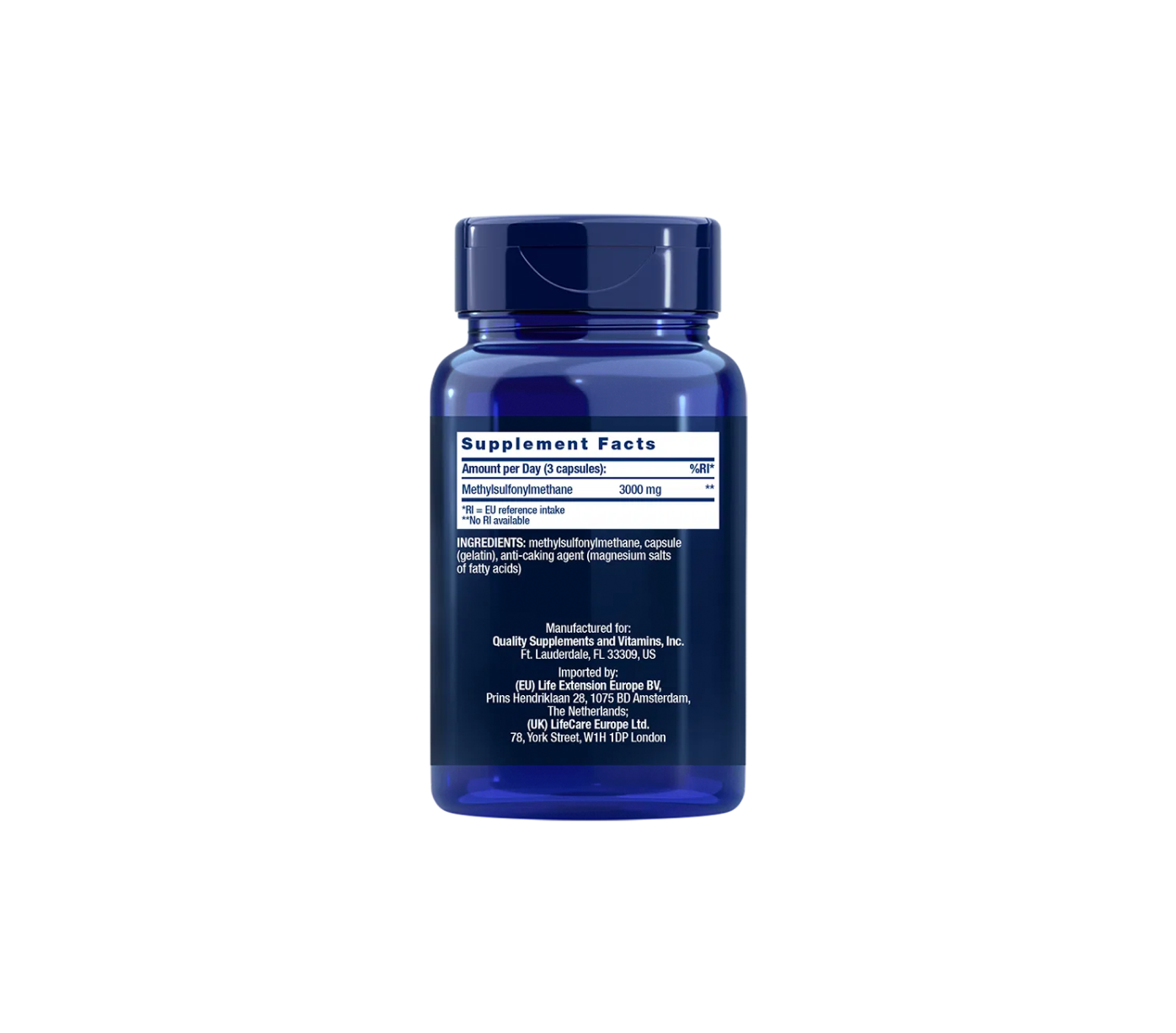 MSM - 100 cápsulas - life extension