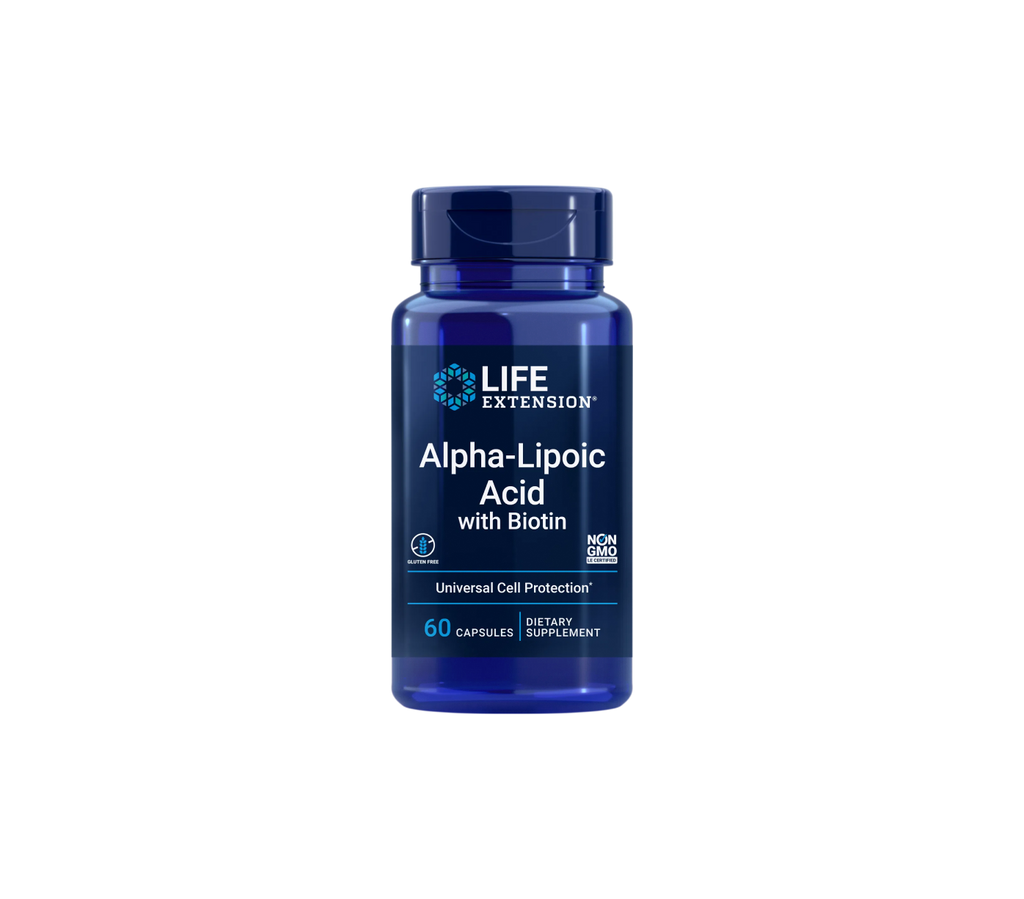 ácido alfa-lipoico con biotina - 60 cápsulas - life extension