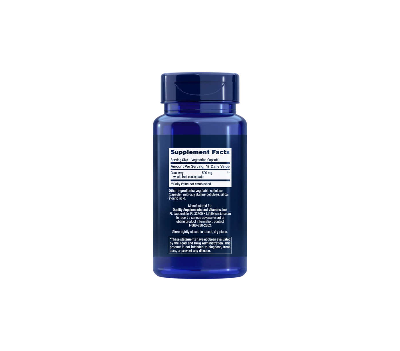 cran-max® - 60 cápsulas vegetais - life extension