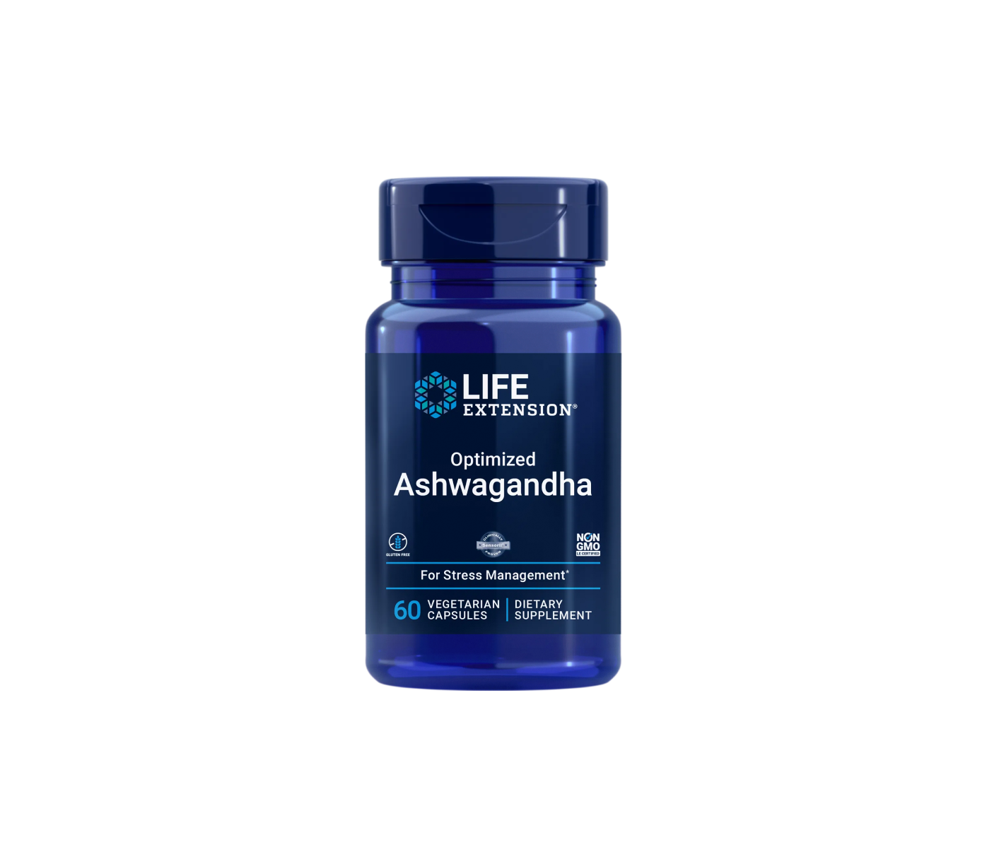 extracto de ashwagandha optimizado - 60 cápsulas - life extension