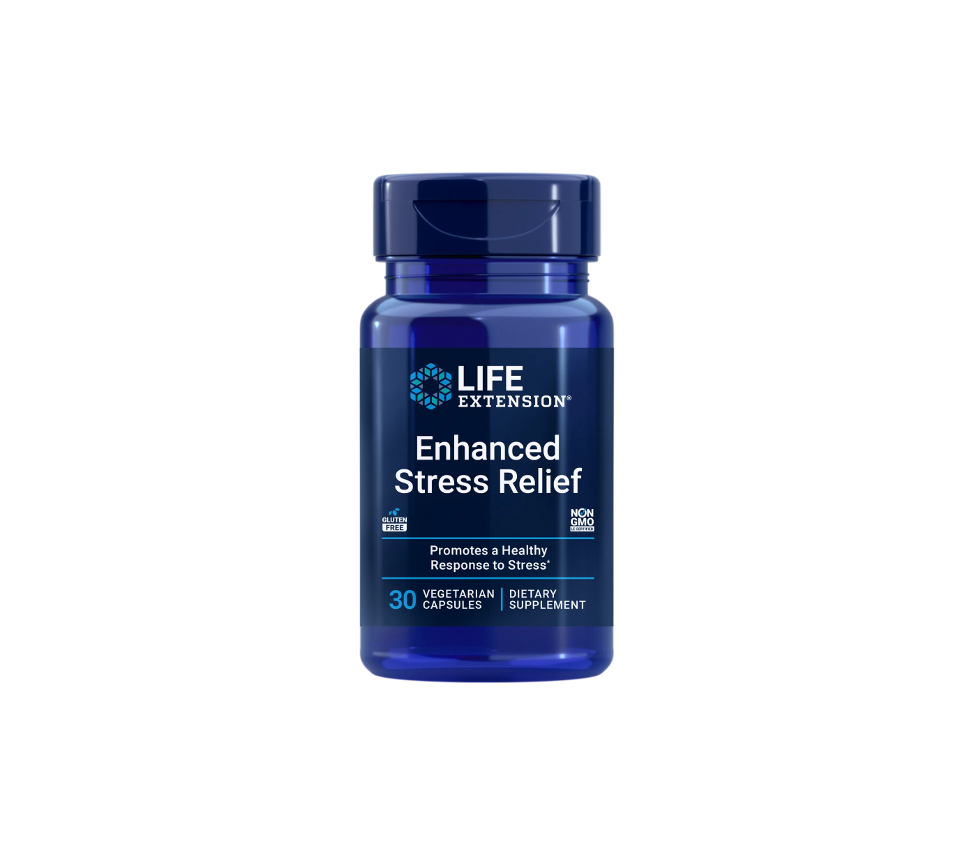 enhanced stress relief - 30 cápsulas vegetales - life extension