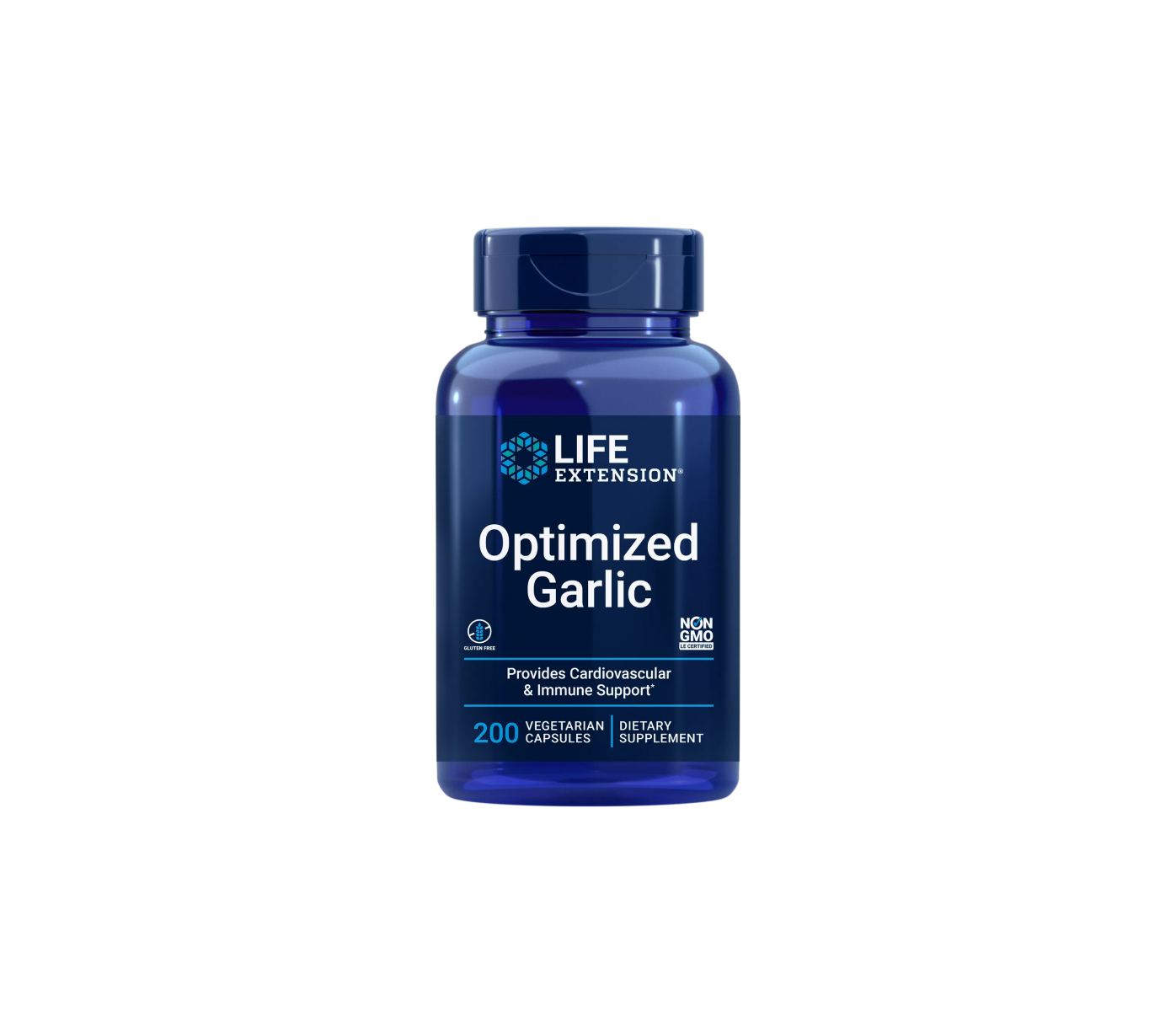 optimized garlic - 200 cápsulas vegetais - life extension