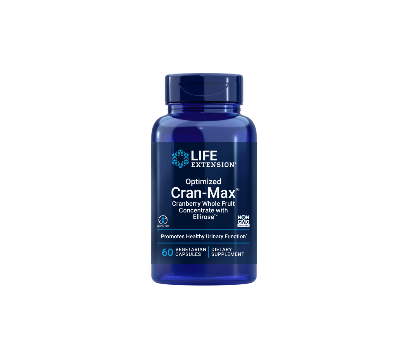 optimized cran-max® 500mg - 60 cápsulas vegetais - life extension