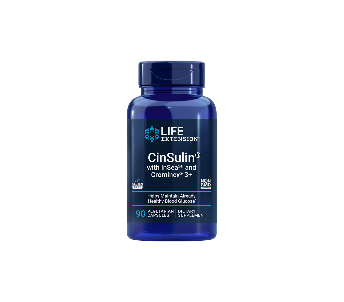 cinsulin® com insea2® e crominex® 3+ - 90 cápsulas vegetais - life extension