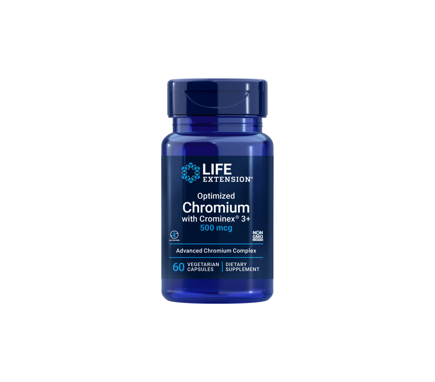 optimized chromium with crominex® 3+ - 60 cápsulas vegetais - life extension