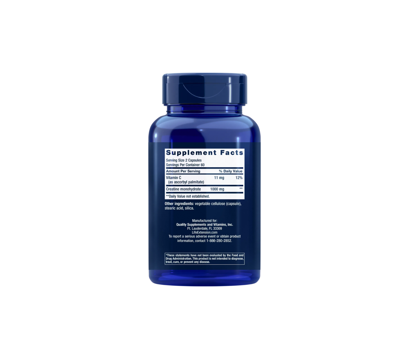 creatine capsules - 120 cápsulas - life extension