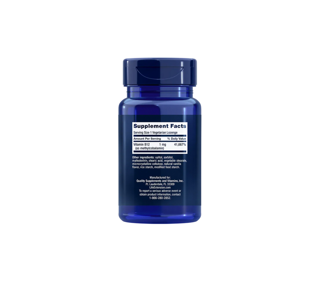 vitamina b12 metilcobalamina 1mg - 60 pastillas - life extension