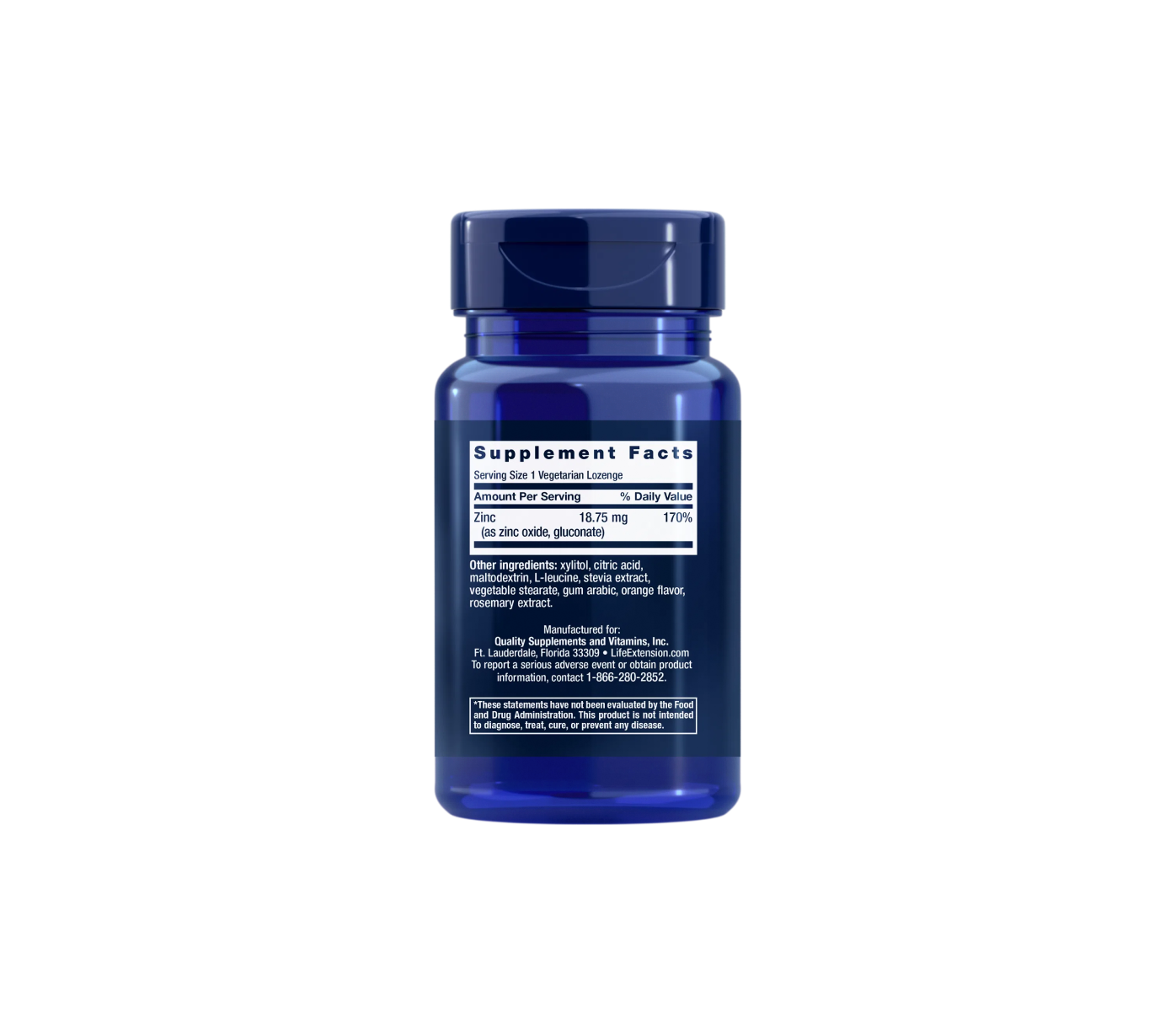 pastillas de zinc - 60 pastillas - life extension
