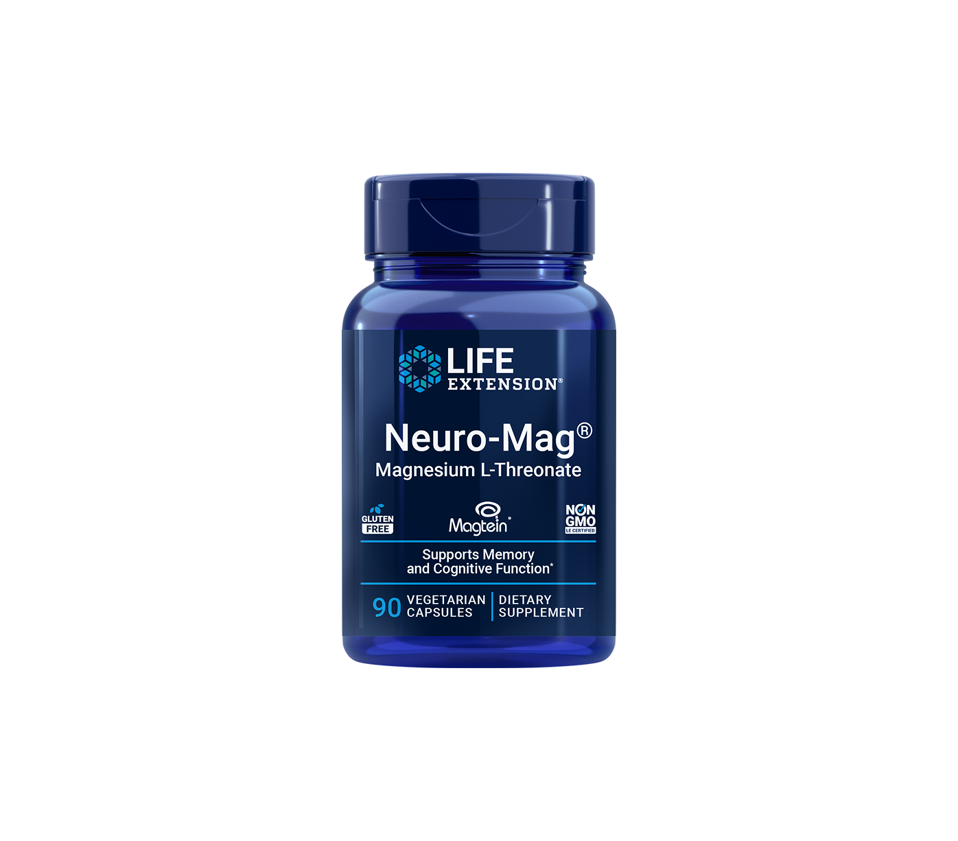 neuro-mag® magnesio l-treonato - 90 cápsulas - life extension