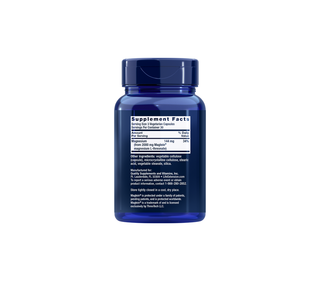 neuro-mag® magnesio l-treonato - 90 cápsulas - life extension