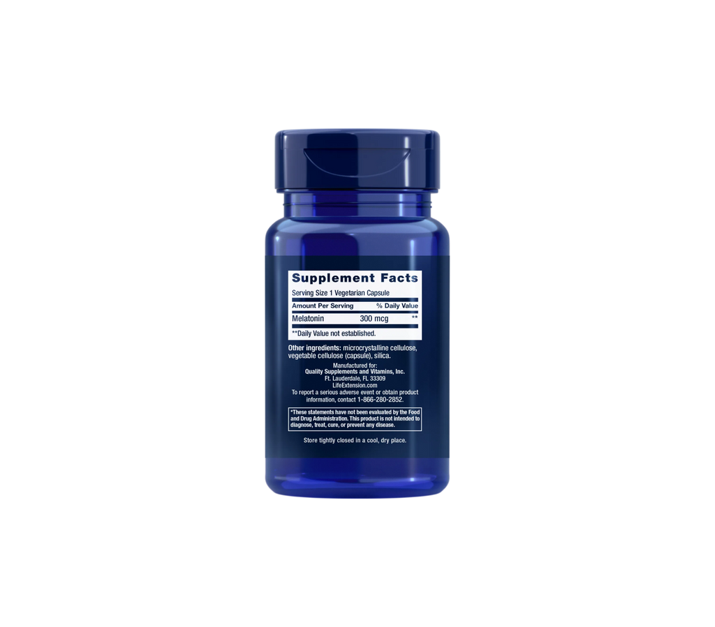 melatonina 300 mcg - 100 cápsulas - life extension
