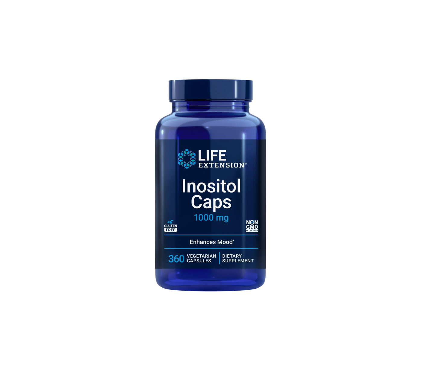 inositol caps 1000mg - 360 cápsulas vegetales - life extension