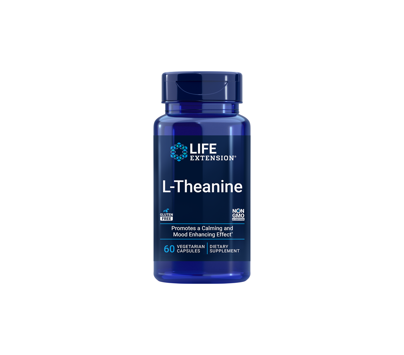 l-teanina - 60 cápsulas - life extension