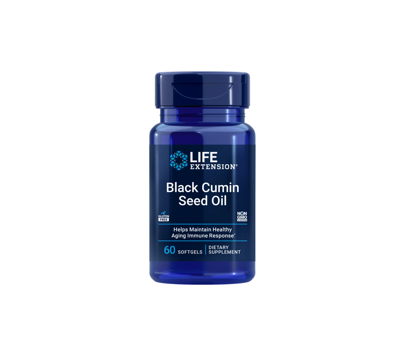 aceite de semilla de comino negro - 60 cápsulas blandas - life extension