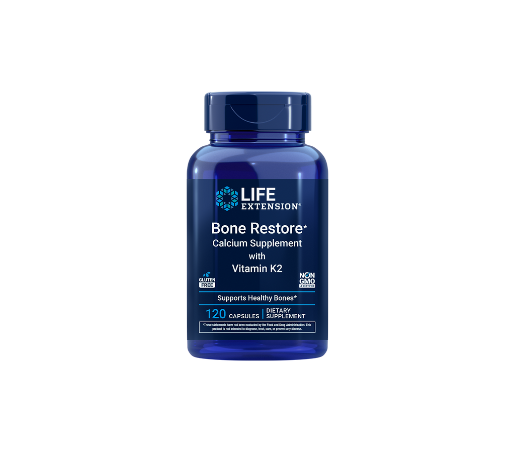 bone restore with vitamin k2 - 120 cápsulas - life extension