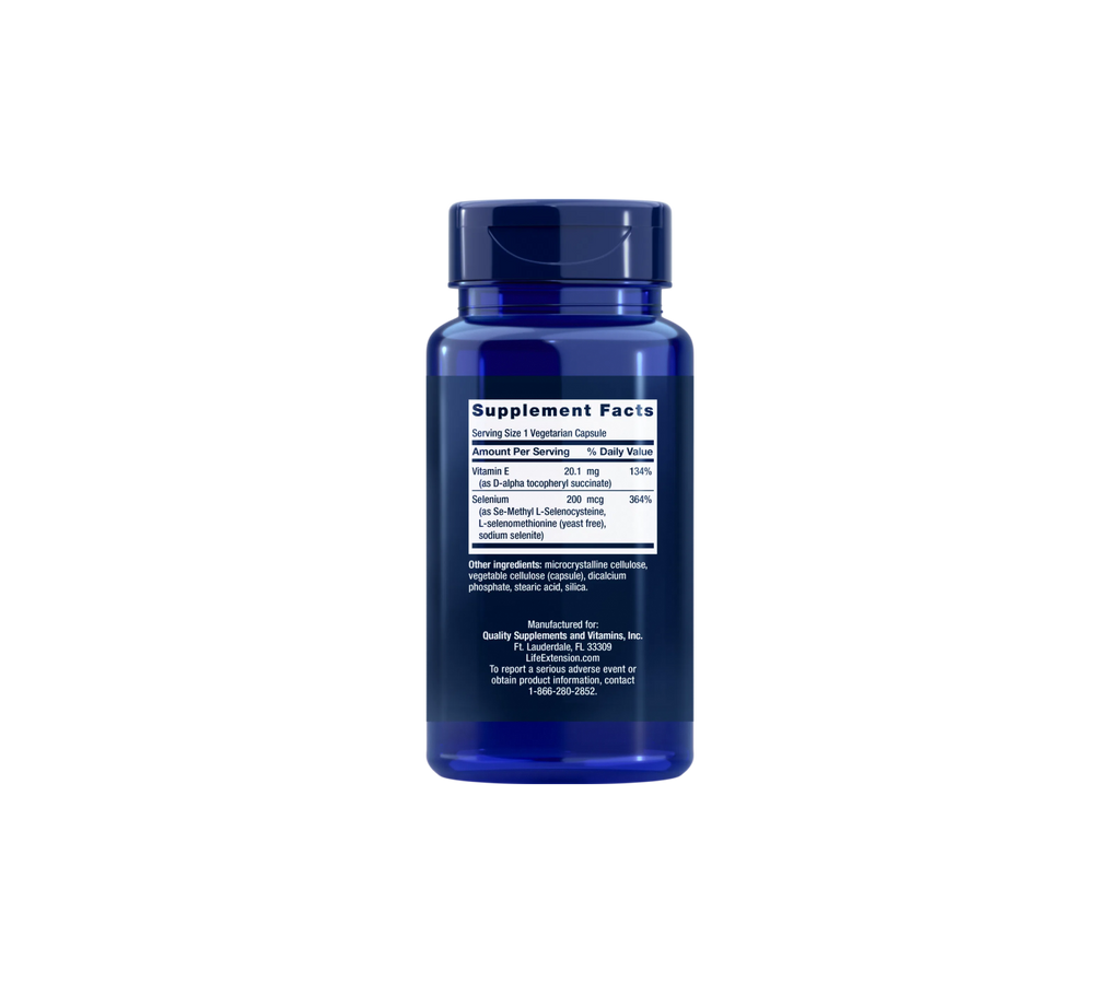 super selenium complex & vitamin E - 100 cápsulas vegetais - life extension