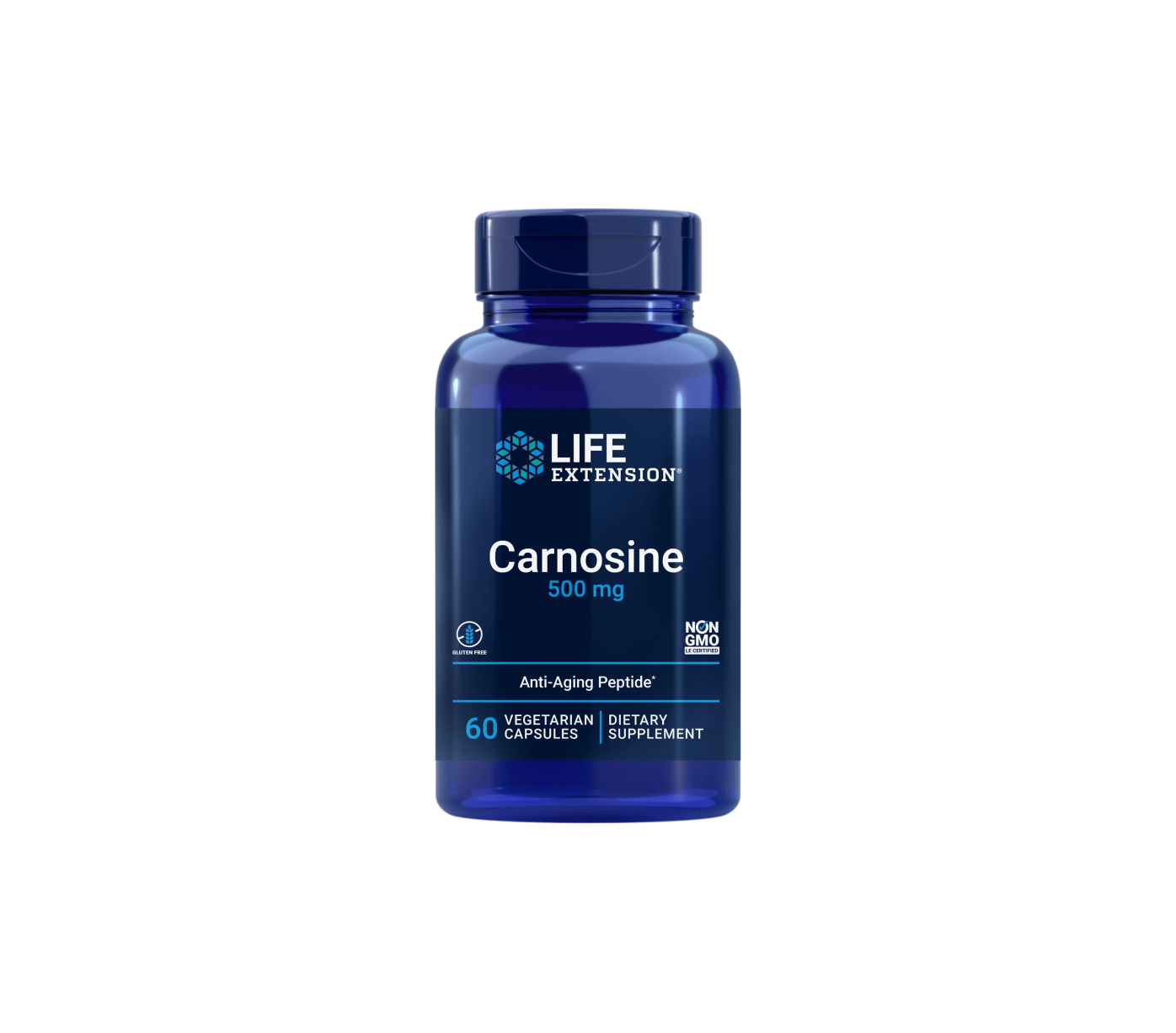 carnosina 500mg - 60 cápsulas vegetales - life extension