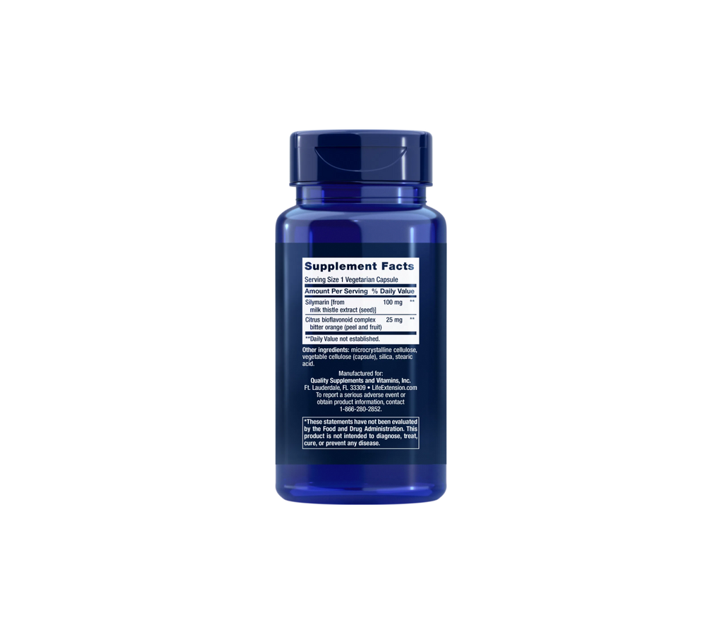 silimarina 100 mg - 90 cápsulas vegetales - life extension