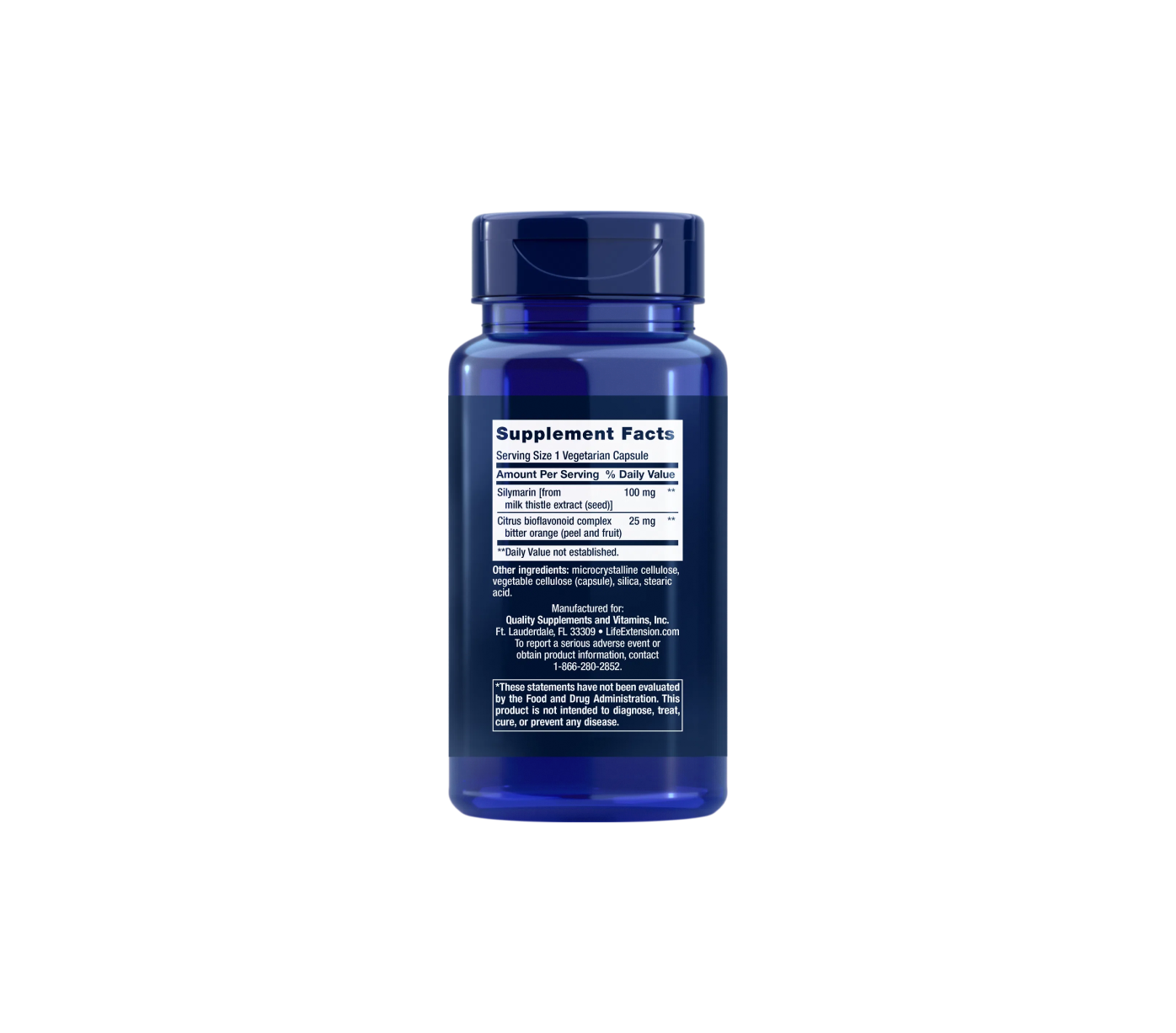 silimarina 100 mg - 90 cápsulas vegetales - life extension