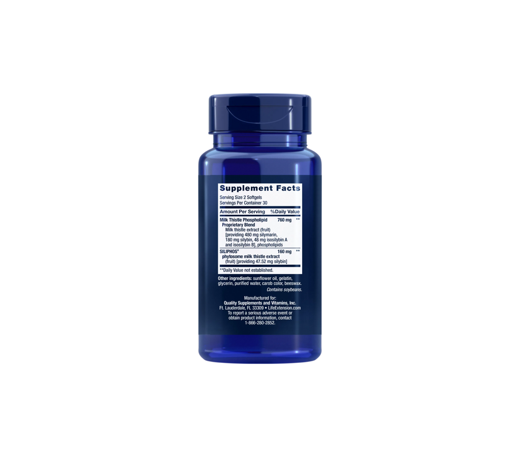 advanced milk thistle - 60 cápsulas blandas - life extension