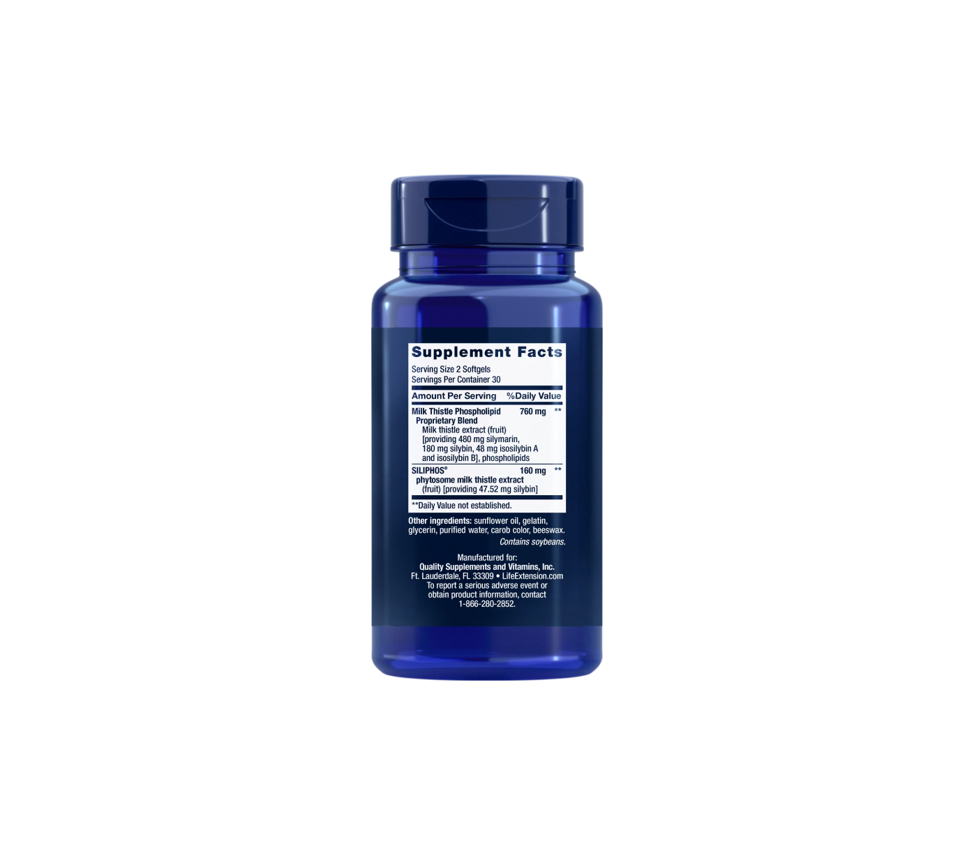 advanced milk thistle - 60 cápsulas blandas - life extension