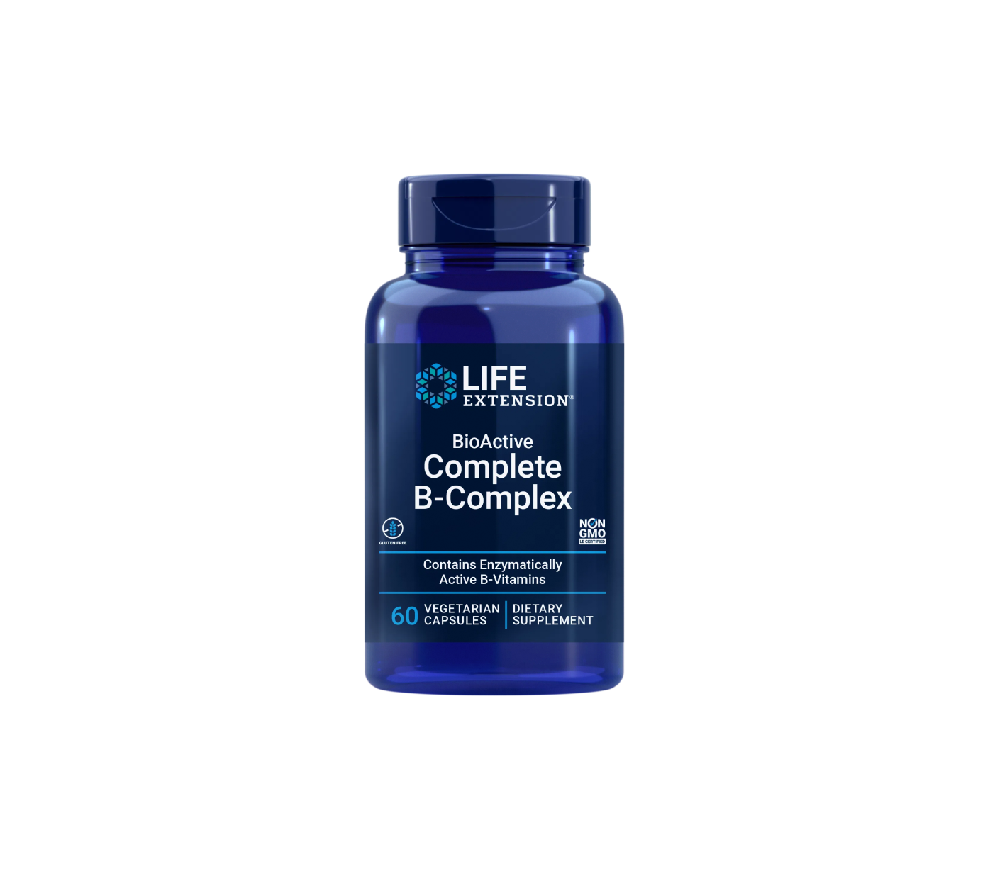 bioactive complete b-complex - 60 cápsulas vegetales - life extension