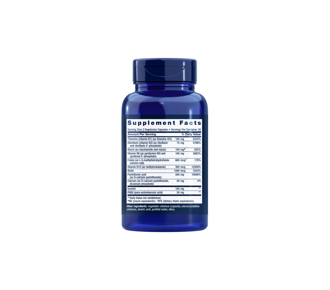 bioactive complete b-complex - 60 cápsulas vegetales - life extension