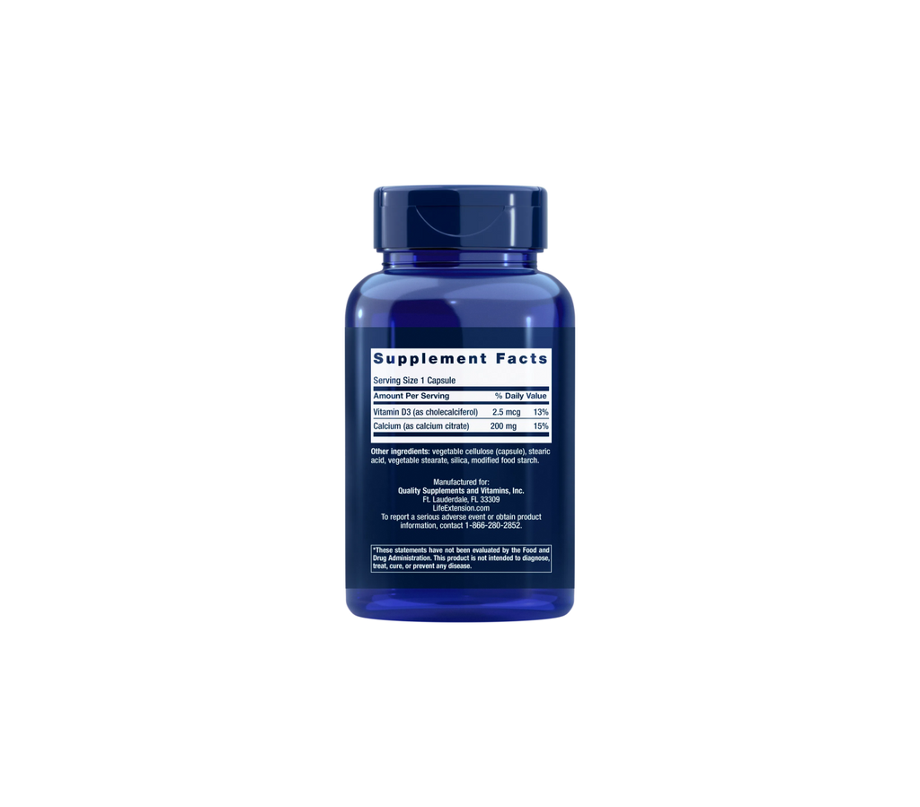 citrato de calcio con vitamina d - 200 cápsulas - life extension