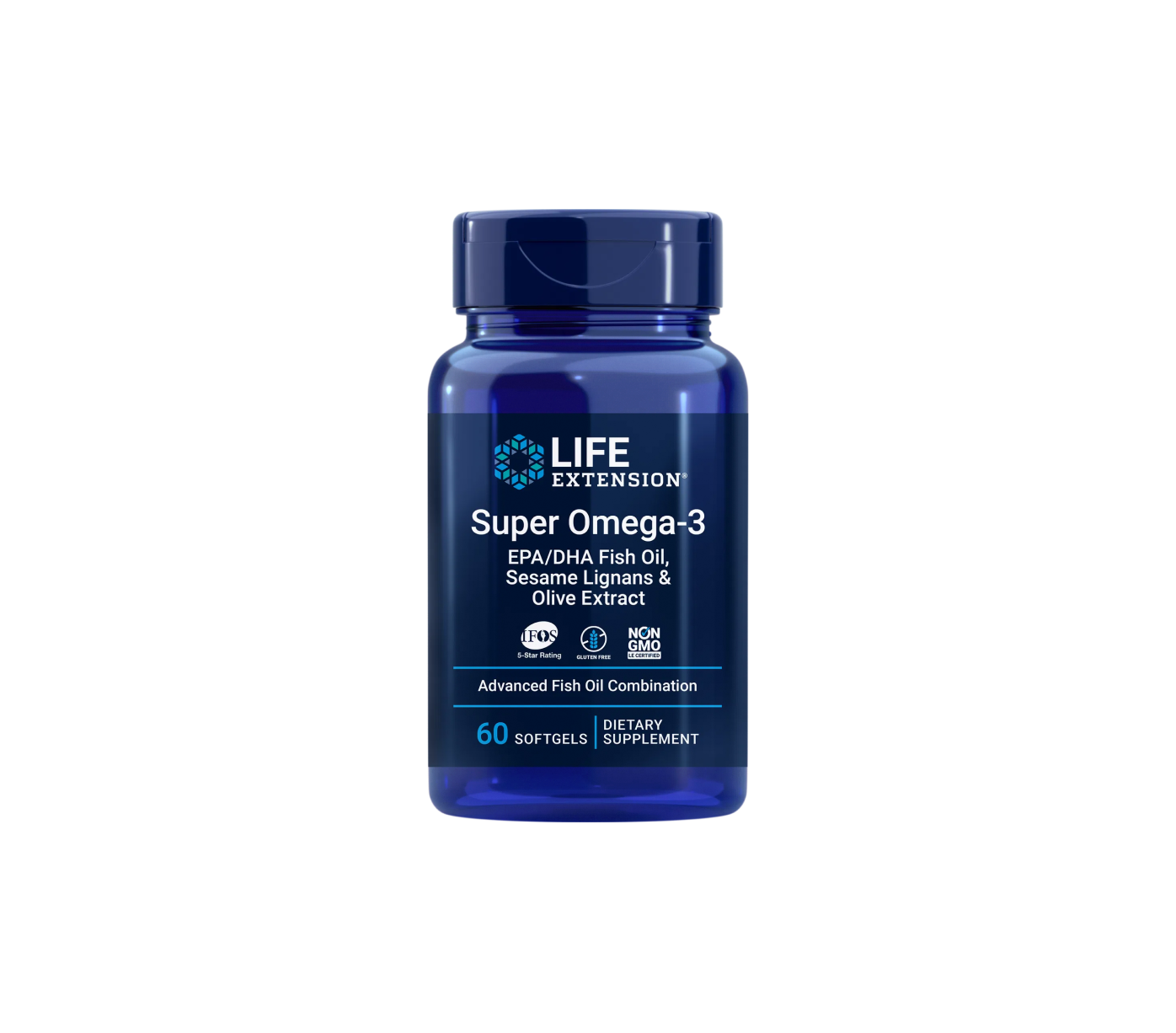 super omega-3 EPA/DHA - 60 cápsulas blandas - life extension