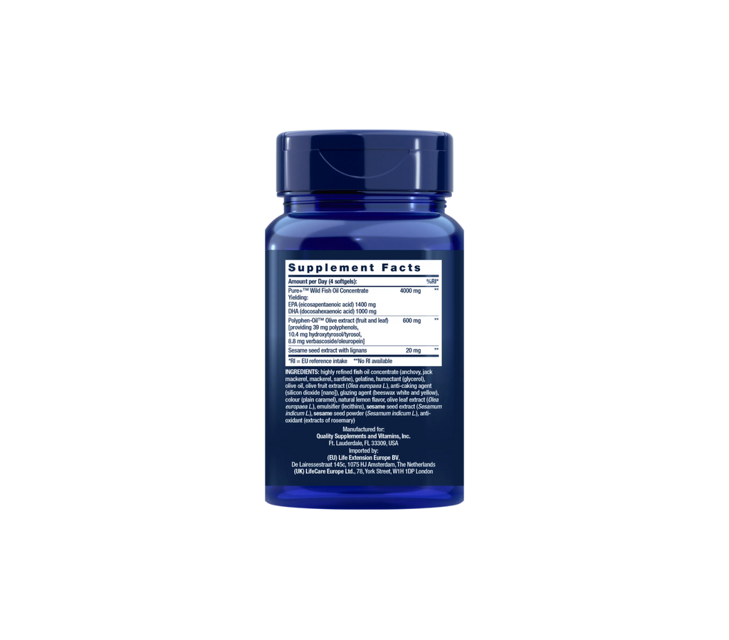 super omega-3 EPA/DHA - 60 cápsulas blandas - life extension
