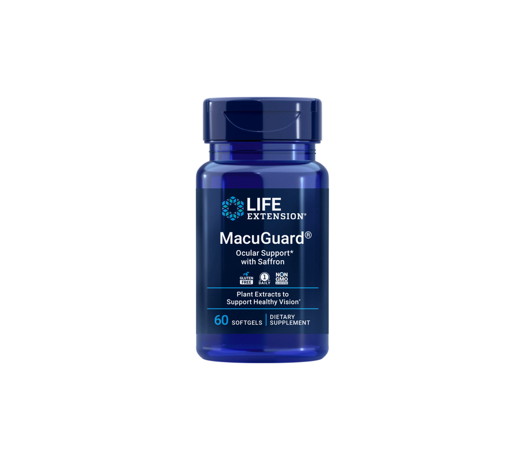 macuguard® ocular support con azafrán - 60 cápsulas blandas - life extension