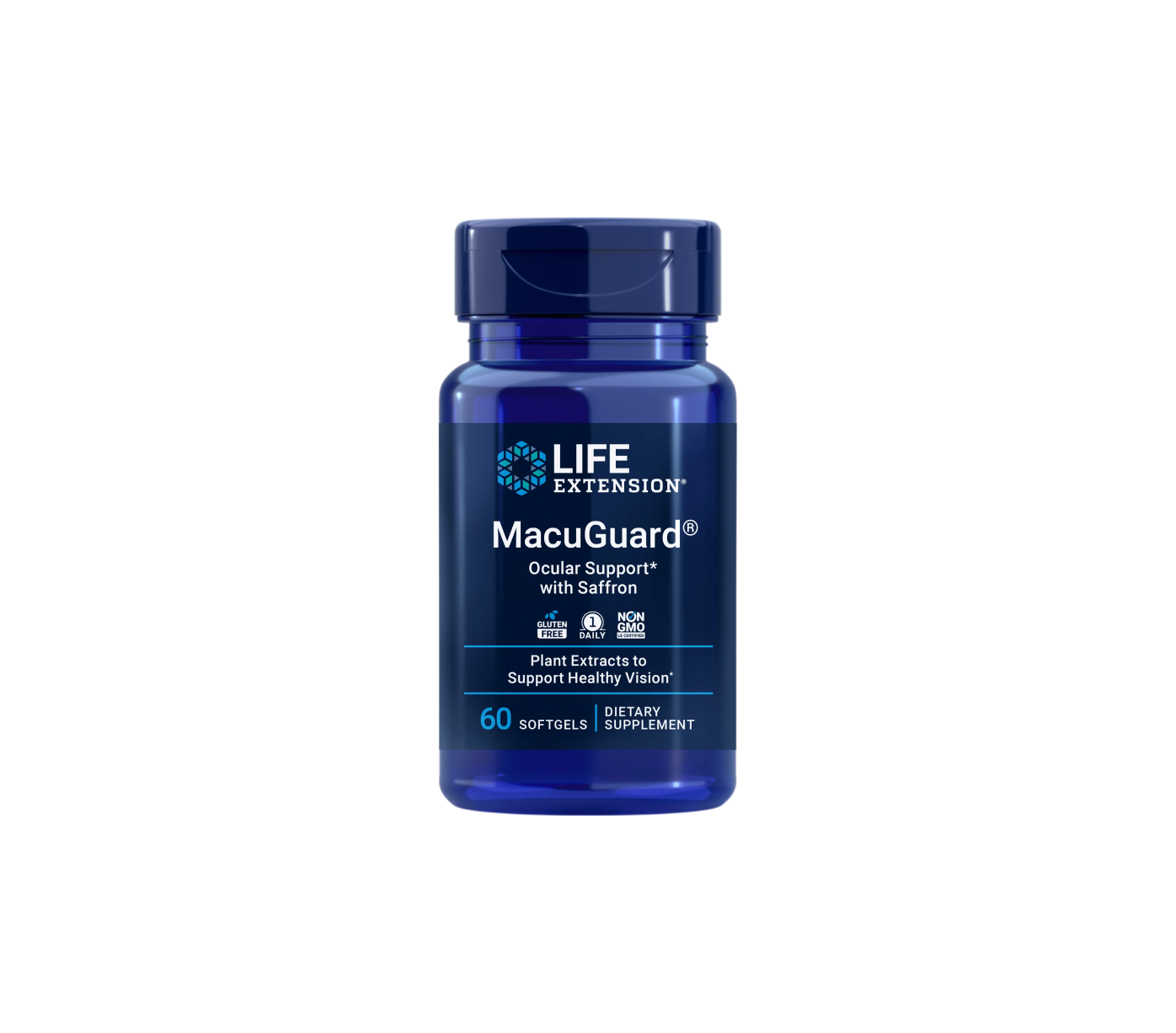 macuguard® ocular support con azafrán - 60 cápsulas blandas - life extension