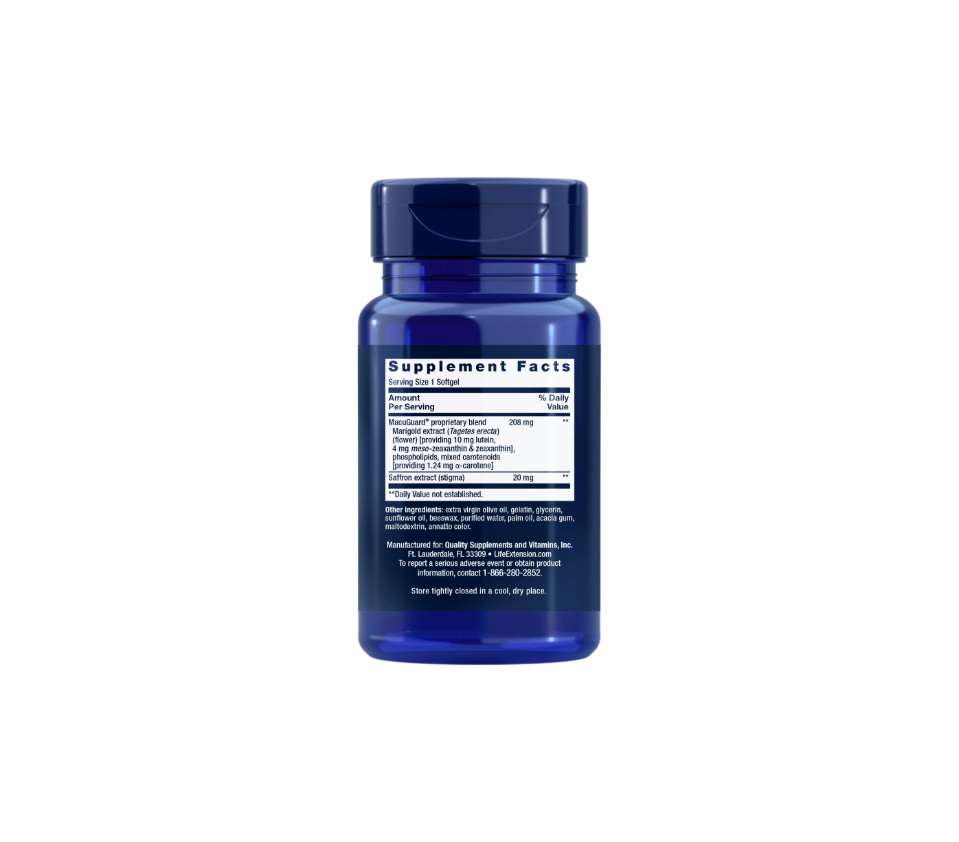 macuguard® ocular support con azafrán - 60 cápsulas blandas - life extension