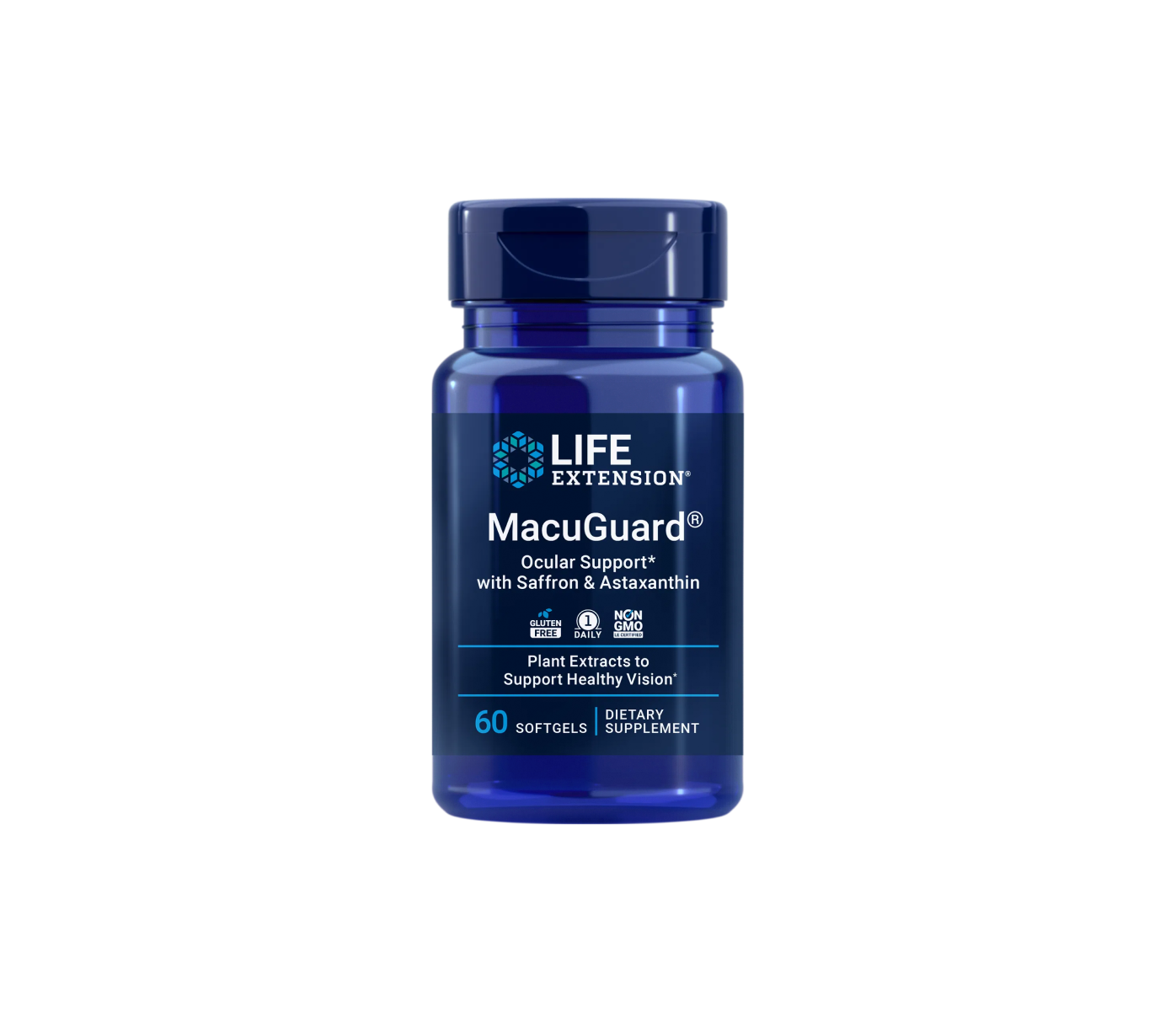 macuguard® soporte ocular con azafrán y astaxantina - 60 cápsulas blandas - life extension