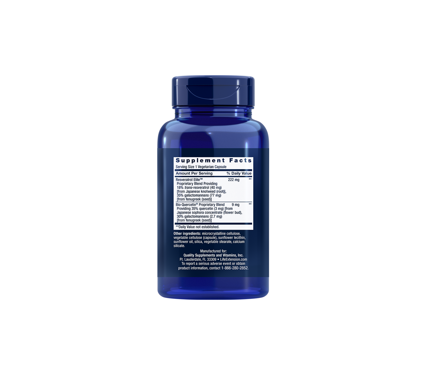 optimized resveratrol elite™ - 60 cápsulas - life extension