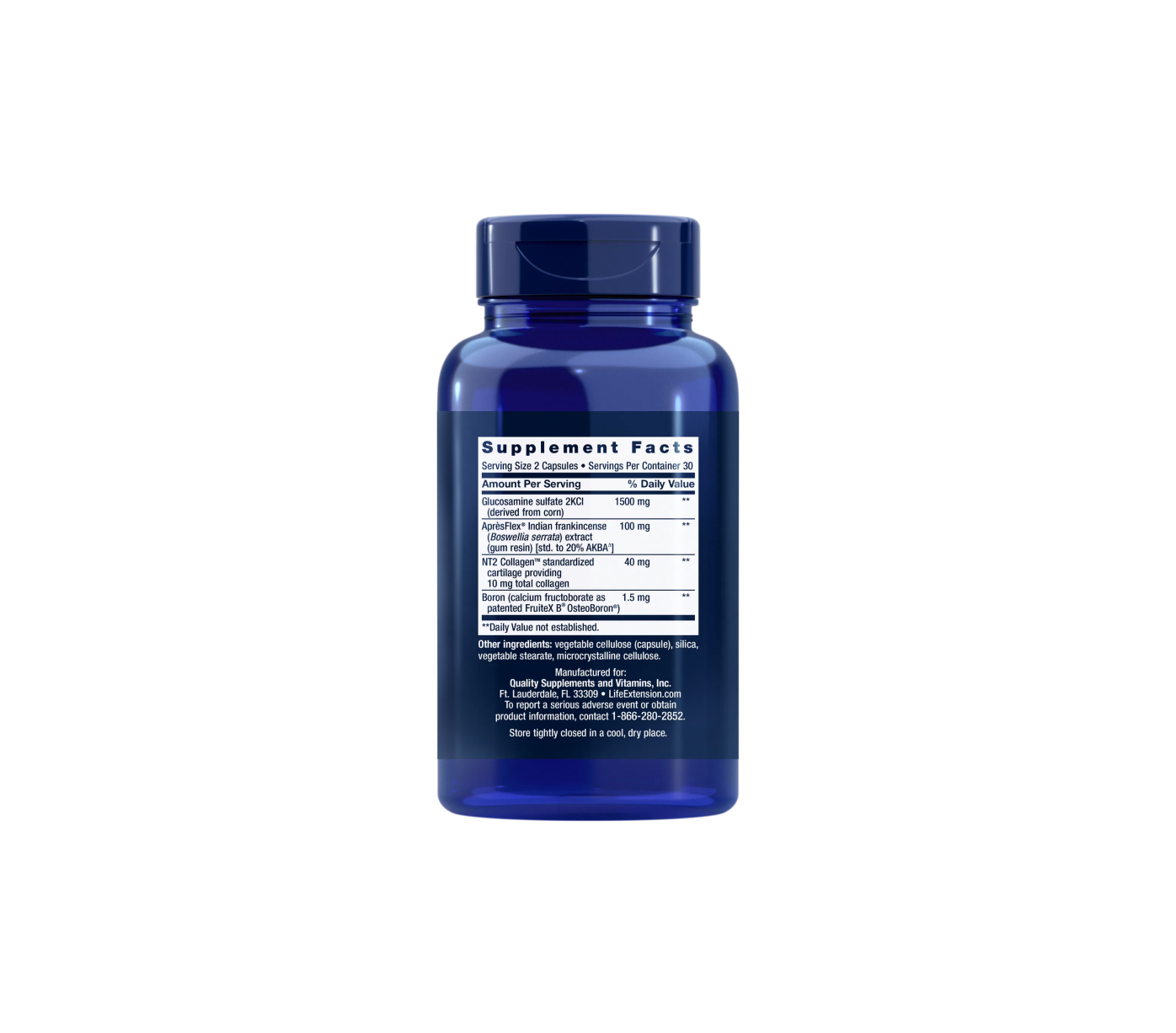 arthromax® advanced con colágeno nt2™ y aprèsflex® - 60 cápsulas - life extension