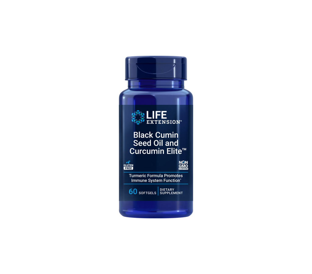aceite de semilla de comino negro con extracto de cúrcuma curcumin elite™ - 60 cápsulas blandas - life extension