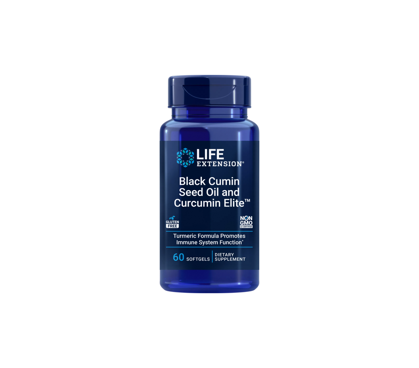 aceite de semilla de comino negro con extracto de cúrcuma curcumin elite™ - 60 cápsulas blandas - life extension