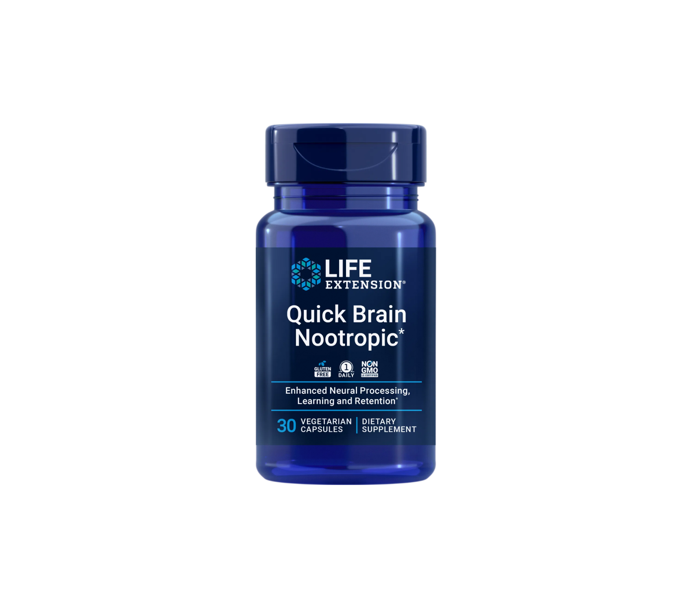 quick brain nootropic - 30 cápsulas vegetales - life extension