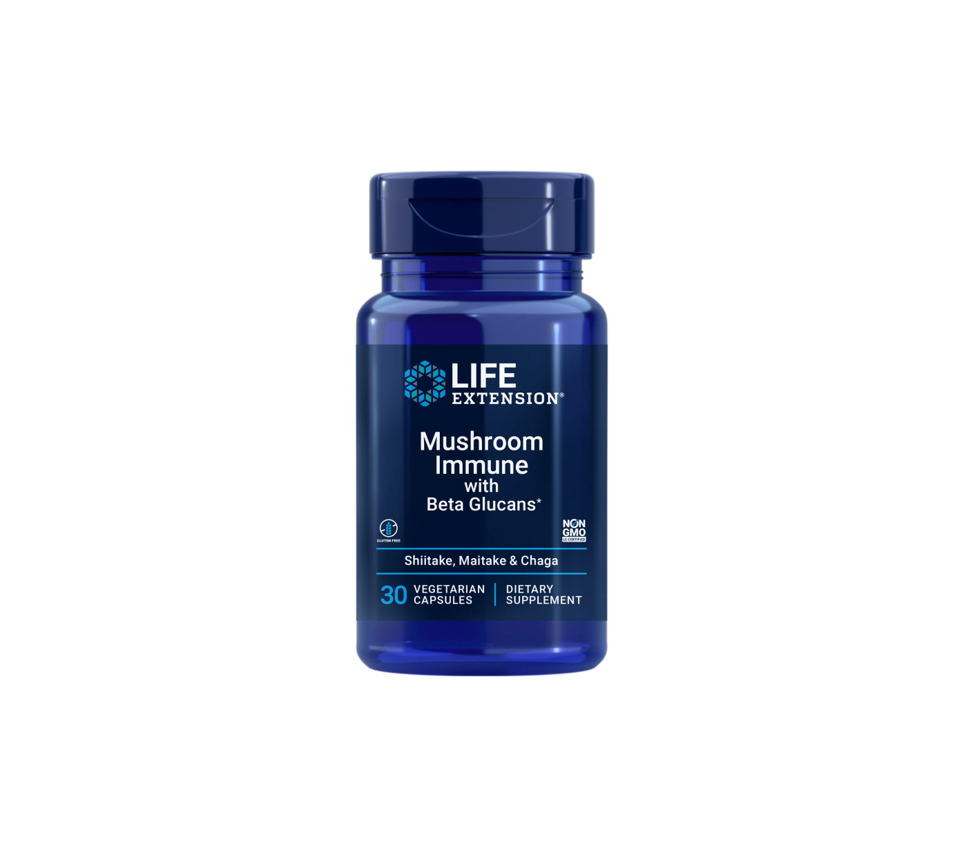 mushroom immune con beta-glucanos - 30 cápsulas vegetales - life extension