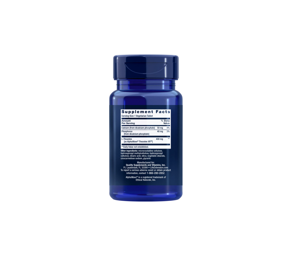 theanine xr™ stress relief - 30 comprimidos vegetales - life extension