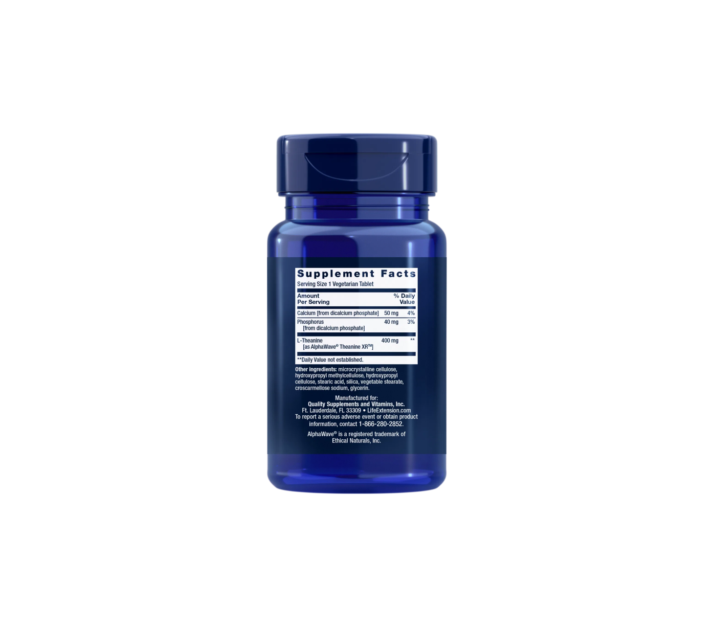 theanine xr™ stress relief - 30 comprimidos vegetales - life extension