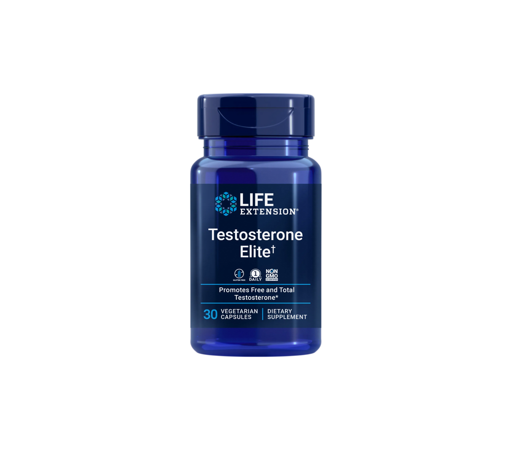 testosterone elite - 30 cápsulas vegetales - life extension